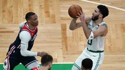 Russell Westbrook - Bradley Beal - Jayson Tatum - Tatum scores 50, Celtics beat Wizards 118-100 in play-in - clickorlando.com - Washington - city Boston - city Washington - Charlotte - state Indiana