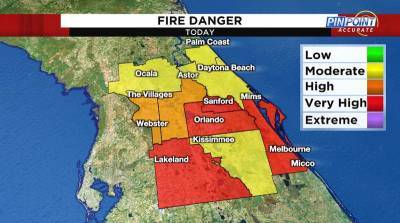 High fire danger, dangerous ocean conditions continue Saturday - clickorlando.com - state Florida