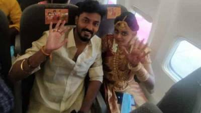 Midair marriage: Couple ties knot on board flight to Madurai, flouts Covid rules - livemint.com - India