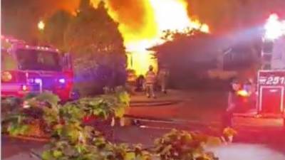 5 hospitalized as fire crews battle heavy fire at group home in Burlington County - fox29.com - county Burlington - county Lane
