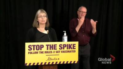 Deena Hinshaw - Alberta sees increase in COVID-19 vaccine no-shows over long weekend - globalnews.ca