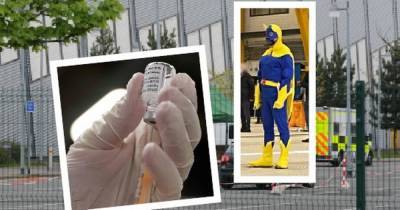 Even Bananaman knows its wise to roll up his sleeve as he gets his COVID jag at Lanarkshire vaccine centre - dailyrecord.co.uk