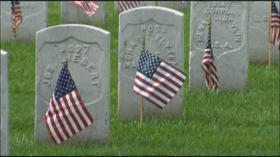 US flags placed on Arlington National Cemetery headstones in honor of Memorial Day - fox29.com - county Day - state Virginia - county Arlington