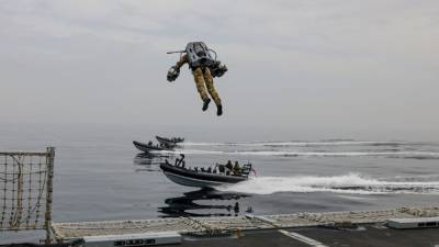 ‘Undoubtedly impressive’: British Marines facilitate jet suit test that allows flight between boats and ships - fox29.com - Britain