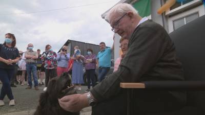 Joe Kelly - 80-year-old great-granddad returns home after five-month virus battle - rte.ie