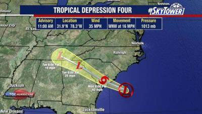 Tropical Depression Four forms off South Carolina coast - fox29.com - state South Carolina - Charleston, state South Carolina