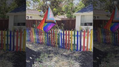Pride flag stolen from East Bay home, family and friends paint fresh rainbow fence - fox29.com - county Creek