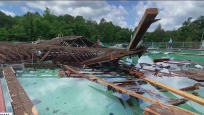 Tornado spawned by Tropical Storm Elsa clobbers pool club in Woodbine - fox29.com - state New Jersey