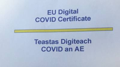 Over 17,000 Digital Covid Certificates re-issued over missing síneadh fadas - rte.ie - Ireland