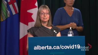 Deena Hinshaw - No more masks on transit, isolation of positive COVID-19 cases come Aug. 16 in Alberta - globalnews.ca