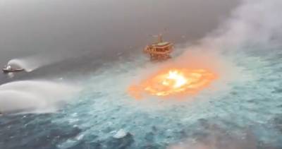 Fire boils to surface of Gulf of Mexico after underwater oil pipeline rupture - globalnews.ca - Mexico - county Gulf