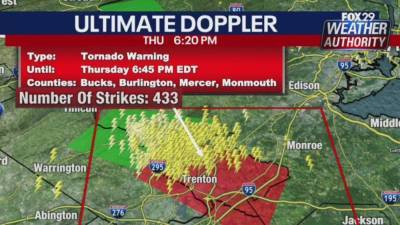 Weather Authority: Tornado warning issued for Bucks, Hunterdon, Burlington and Mercer counties - fox29.com - Philadelphia - state Delaware - county Bucks - county Lehigh - county Northampton - city Burlington - county Mercer - county Hunterdon - county Berks - Burlington