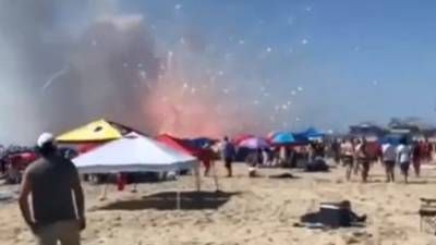 Fireworks unintentionally explode on Ocean City beach before planned celebration - fox29.com - county Ocean
