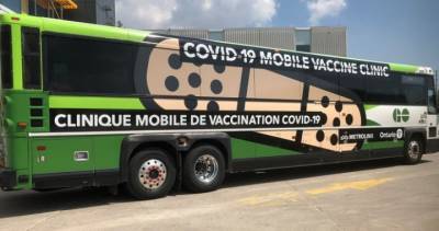 Sylvia Jones - GO Transit converts 2 buses into mobile COVID-19 vaccine clinics that will tour province - globalnews.ca