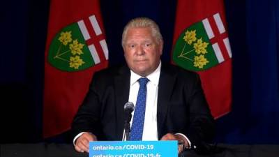 Doug Ford - Ontario to require COVID-19 proof of vaccination for many indoor public settings starting Sept. 22 - globalnews.ca