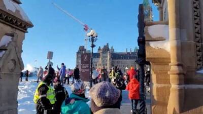 Trucker convoy: Horns blare outside Parliament as trucker protest assembles - globalnews.ca - Canada