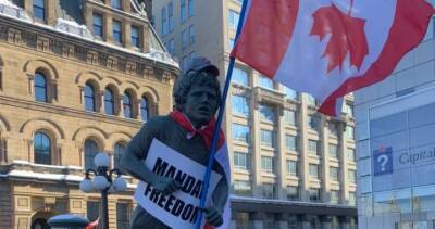 Jim Watson - Terry Fox - ‘Just sickening’: Backlash after Terry Fox statue ‘appropriated’ at Ottawa trucker rally - globalnews.ca - Canada - city Ottawa