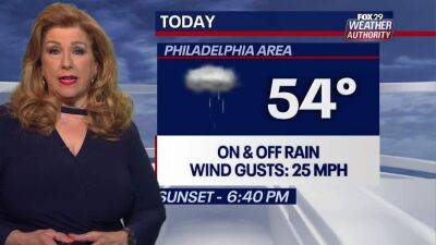 Sue Serio - Weather Authority: Below-average temperatures set to continue Monday with rainy, windy conditions - fox29.com - state Delaware - Jersey - city Dover, state Delaware