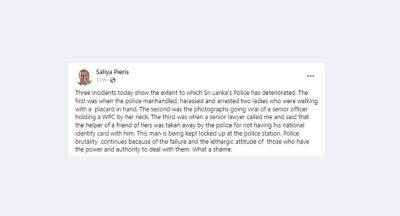 Saliya Peiris - ‘What a shame’ – BASL chief condemns Police action - newsfirst.lk - Sri Lanka