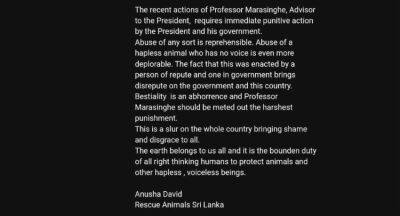 “Harshest punishment against Prof. Ashu Marasinghe” – Anusha David - newsfirst.lk - Sri Lanka