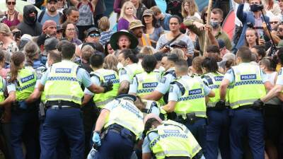 Grant Robertson - New Zealand police clash with Covid protesters at parliament - rte.ie - New Zealand - city Wellington