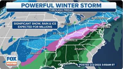 More than 100 million people in path of major winter storm's snow, ice from Texas to Midwest, Northeast - fox29.com - New York - Usa - city New York - state Illinois - county Buffalo - state Tennessee - city Boston - state Kentucky - state Vermont - state Texas - state Missouri - city Chicago - city Pittsburgh - county Cleveland - county St. Louis - state Indiana - city Detroit - Mexico - city Fort Worth - state Michigan - city Memphis - county Lexington - state Oklahoma - state Colorado - city Portland - state New Mexico - city Indianapolis - county Gulf - county Tulsa - Austin - Burlington, state Vermont - city Syracuse - city Evansville, state Indiana