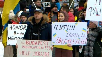 Russia-Ukraine conflict: Canadians rally in support of Ukrainian people - globalnews.ca - Canada - Russia - Ukraine