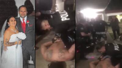 VIDEO: Barstow wedding party erupts into violence after cops are called; Groom seeking $2M in damages - fox29.com