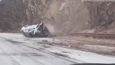 Shocking video shows NJ vehicle veer off road, flip over in road-rage incident - fox29.com - state New Jersey