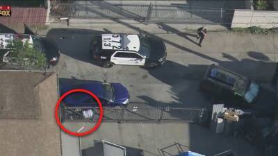 'Come on guys! He's right there!': Pursuit suspect tries to evade LAPD by laying next to vehicle - fox29.com - Los Angeles - city Los Angeles