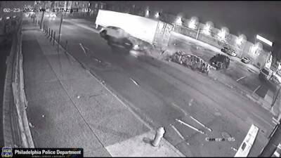 Police searching for alleged shooters who crashed stolen SUV into parked car, tractor-trailer in Kingsessing - fox29.com