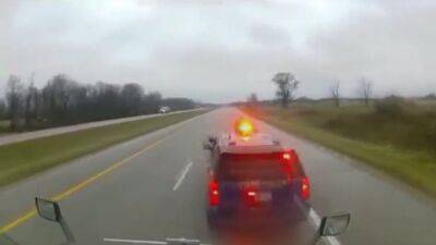 Video: Semi-truck driver slams into MSP trooper on I-94 in Southwest Michigan - fox29.com - state Michigan