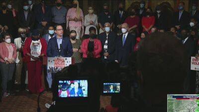 Tom Wolf - Marcus Espinoza - Kerry Benninghoff - Pennsylvania leaders, activists gather for End Gun Violence rally - fox29.com - state Pennsylvania - state Delaware - state Texas - city Philadelphia - county Uvalde