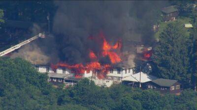 Firefighters battle 2-alarm fire at Camp Airy in Thurmont - fox29.com - county Camp - county Frederick