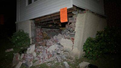 Car crashes into house, demolishes brick wall in Southwest Philadelphia - fox29.com