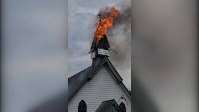 Lightning strikes steeple of Philadelphia church, ignites fire - fox29.com - city Monday