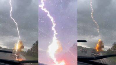 Williams - Lightning striking moving truck in St. Pete caught on camera - fox29.com - state Florida - county Bay - city Tampa, county Bay - city Saint Petersburg, state Florida