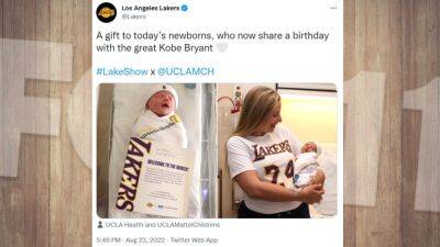 Remembering Kobe Bryant: Babies born on Aug. 23 got Lakers gear at UCLA Health - fox29.com - Los Angeles - city Los Angeles