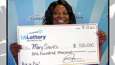 Woman wins $100K lottery twice in 2 years - fox29.com - state Iowa