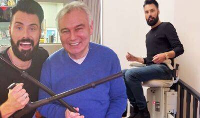 Can I (I) - Ruth Langsford - Eamonn Holmes - Ruth Langsford reacts as Rylan-Clark uses Eamonn Holmes' new stairlift amid health woes - express.co.uk