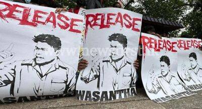 Wasantha Mudalige - Court to rule on bail for Wasantha on Tuesday (31); ISUF engages in silent protest - newsfirst.lk - Sri Lanka