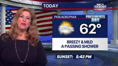 Sue Serio - Weather Authority: Clouds may turn to passing showers as temps rise for President's Day - fox29.com