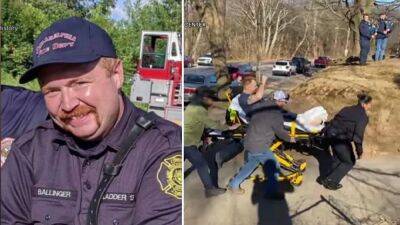 Philadelphia firefighter who fell from roof while battling fire returns home - fox29.com
