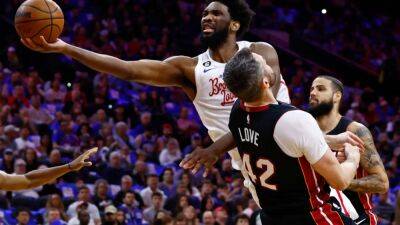 Joel Embiid - Kevin Love - Luka Doncic - Philadelphia 76ers Embiid poised to win back-to-back scoring title - fox29.com - state Pennsylvania - city Atlanta - city Chicago - county Wells - city San Antonio - Philadelphia, state Pennsylvania - city Fargo, county Wells - city Oklahoma City - city Philadelphia, state Pennsylvania