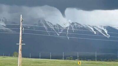 Watch: Rare funnel cloud hovers over Montana mountains - fox29.com - county Park - state Montana - county Yellowstone