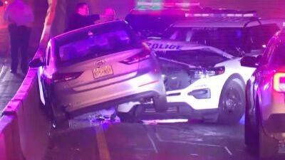 Officials: Suspect being chased by police crashes into cruiser on I-676 in Philadelphia - fox29.com - city Philadelphia