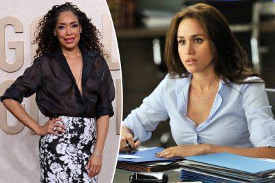 Meghan Markle - prince Harry - Rachel Zane - Red Carpet - Beverly Hilton - Patrick J.Adams - Gina Torres - Meghan Markle isn’t in the ‘insane’ ‘Suits’ group chat: ‘We don’t have her number,’ co-star says - nypost.com - Usa - city Beverly Hills