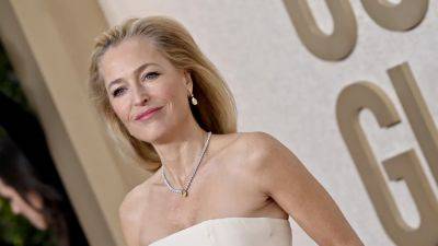 Gillian Anderson - Gillian Anderson Wore a Dress Embroidered With Vaginas at the Golden Globes and We Almost Missed It - glamour.com