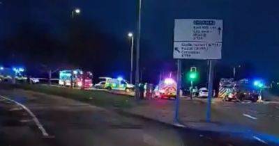 Horror fireball crash leaves man in hospital as police lock down busy Glasgow road - dailyrecord.co.uk - Scotland