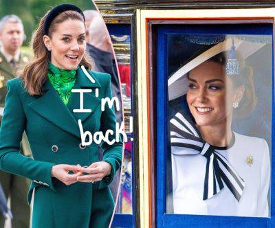Meghan Markle - princess Charlotte - old prince Louis - princess Anne - Williams - Philip Treacy - Charles - queen Camilla - Princess Catherine Makes Grand Return To The Spotlight At Trooping The Colour Amid Cancer Battle! - perezhilton.com - Ireland - county Prince Edward - county Prince George - county Prince William